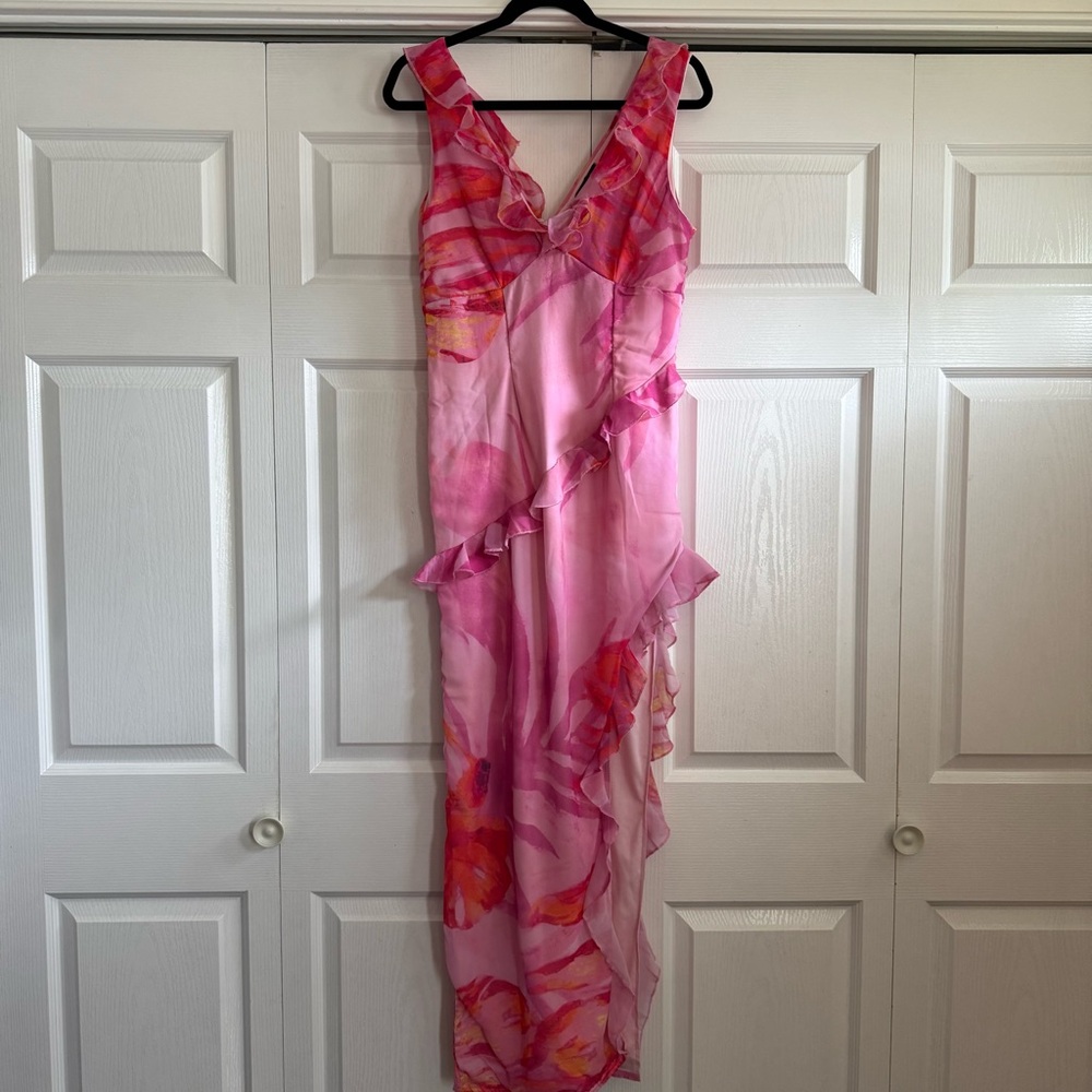 PrettyLittleThing Pink Floral Maxi Dress